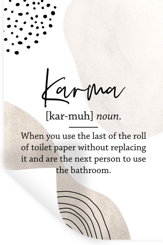 Muurstickers - Karma - WC papier - Quote - 40x60 cm - Plakfolie | bol.com