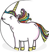 Illustration pour enfants dessin Licorne Cercle mural aluminium ⌀ 60 cm - impression photo sur cercle mural / cercle vivant / cercle de jardin (décoration murale)