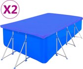 vidaXL Zwembadhoezen 2 st rechthoekig 90 g/m² 540x270 cm PE