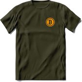 Bit-Coin - Crypto T-Shirt Kleding Cadeau | Dames / Heren / Unisex | Bitcoin / Ethereum shirt | Grappig Beleggen Verjaardag kado | Tshirt Met Print | - Leger Groen - XXL