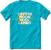 Crypto Moon - T-Shirt Kleding Cadeau | Dames / Heren / Unisex | Bitcoin / Ethereum shirt | Grappig Verjaardag kado | Tshirt Met Print  Prijs - Blauw - S