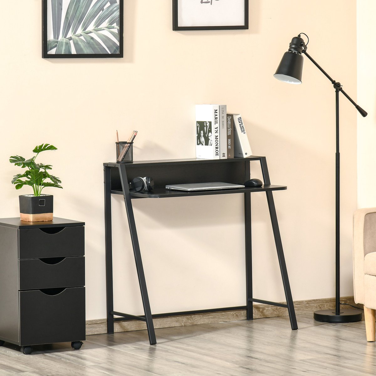 Compact Compact Bureau Zwart 84x45cm - afbeelding 2