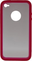 Apple iPhone 4/4s Hoesje - Xccess - Rubber Serie - TPU Backcover - Transparant / Roze - Hoesje Geschikt Voor Apple iPhone 4/4s