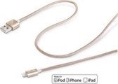 Celly Lightning naar USB Kabel Textile 1 Meter MFI Gold
