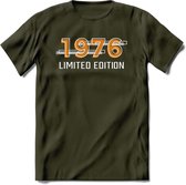 1976 Limited Edition T-Shirt | Goud - Zilver | Grappig Verjaardag en Feest Cadeau Shirt | Dames - Heren - Unisex | Tshirt Kleding Kado | - Leger Groen - M