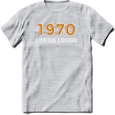 1970 Limited Edition T-Shirt | Goud - Zilver | Grappig Verjaardag en Feest Cadeau Shirt | Dames - Heren - Unisex | Tshirt Kleding Kado | - Licht Grijs - Gemaleerd - S