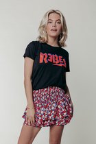 Colourful Rebel Rebel Thunder T-shirt  Zwart Dames - Basic Fit - Organisch Katoen - L