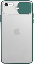 Backcase CamShield Slide Cover Camera Bescherming iPhone 7 Groen - Telefoonhoesje - Smartphonehoesje - Zonder Screen Protector