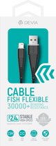 Devia Fish USB-A naar Apple Lightning Kabel MFI 1.8 Meter - Zwart