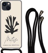 Hoesje met koord Geschikt voor iPhone 13 Mini - Bloemen - Abstract - Matisse - Siliconen - Crossbody - Backcover met Koord - Telefoonhoesje met koord - Hoesje met touw