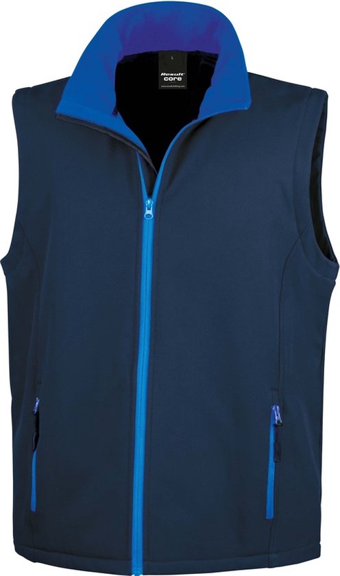 Foto: Softshell casual bodywarmer navy blauw voor heren outdoorkleding wandelen zeilen mouwloze vesten 2xl 44 56 