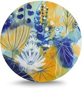 Maison de France - MDF Rond schilderij wall-art - scandic flowers 15 - mdf - 50 cm