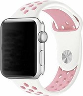 Rubberen sport bandje voor de Geschikt voor Apple Watch 42mm - 44mm M/L - Wit Rose 1|2|3|4|5|6|7