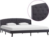 Decoways - Bedframe stof donkergrijs 180x200 cm