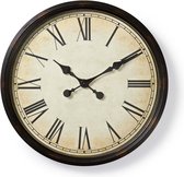 Nedis CLWA008WD50BK Ronde Wandklok Diameter 50 Cm Antieken Stijl Zwart