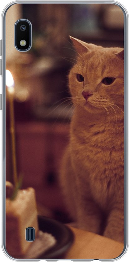 Coque Samsung Galaxy A10 - Chat - Anniversaire - Bougie - Coque de téléphone en Siliconen