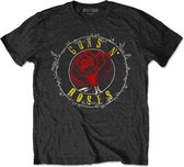 Guns N' Roses Heren Tshirt -L- Rose Circle Paradise City Zwart