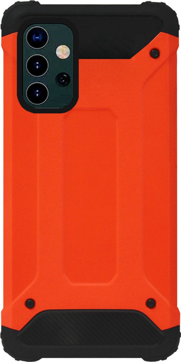 WLONS Rubber Kunststof Bumper Case Hoesje Geschikt Voor Samsung Galaxy A32 (5G) - Oranje