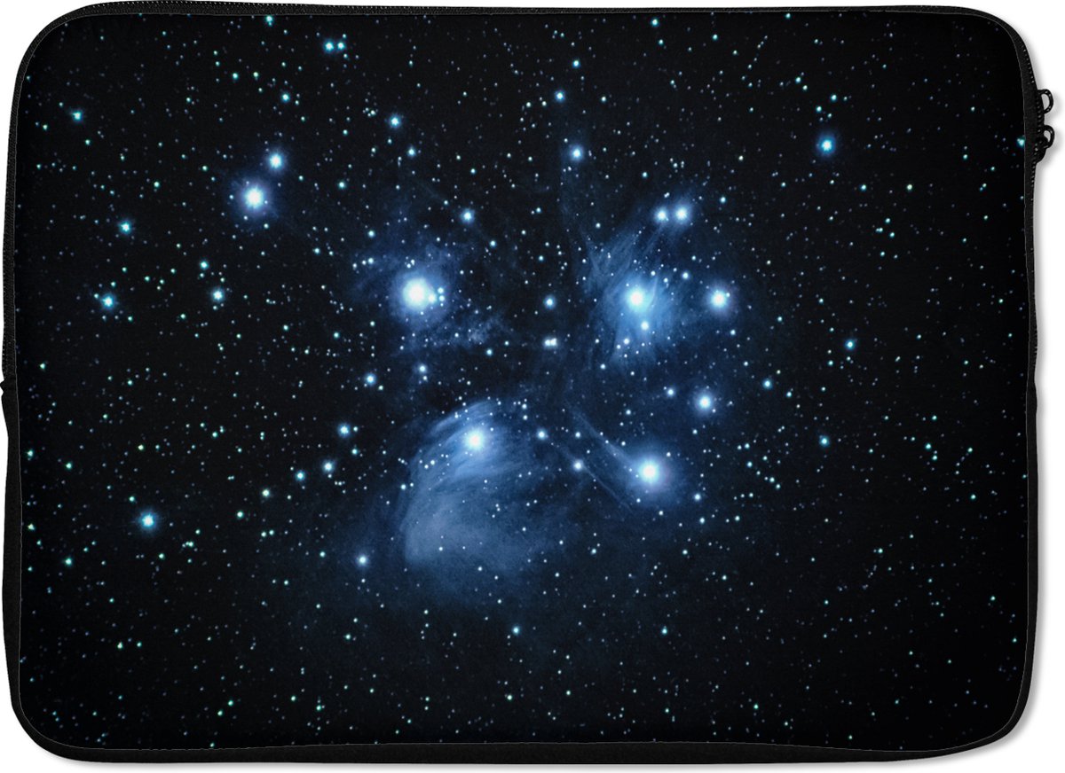 Laptophoes 13 inch - Universum - Planeten - Sterren - Jongens - Meisjes - Kinderen - Laptop sleeve - Binnenmaat 32x22,5 cm - Zwarte achterkant