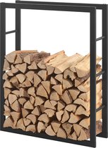 Stalen brandhoutrek houtopslag zwart voor ca. 0,2 m³ hout
