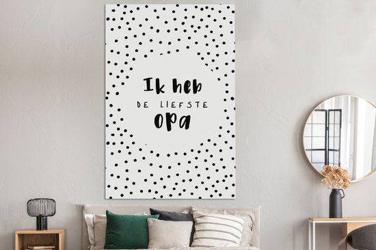 Tableau sur toile Proverbes - Citations - 'J'ai le grand-père le plus doux' - 120x180 cm - Décoration murale XXL