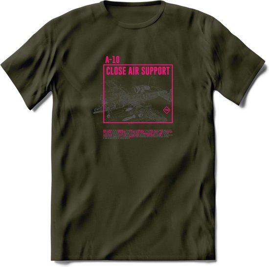 A-10 Warthog Vliegtuig T-Shirt | Unisex leger Kleding | Dames – Heren Straaljager shirt | Army F16 | Grappig bouwpakket Cadeau | – Leger Groen – M