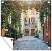 Tuin poster Steeg in Rome - 200x200 cm - Tuindoek - Buitenposter