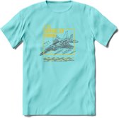 F-15 Vliegtuig T-Shirt | Unisex leger Kleding | Dames - Heren Straaljager shirt | Army F16 | Grappig bouwpakket Cadeau | - Licht Blauw - M