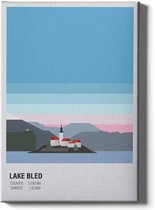 Walljar - Lake Bled Slovenia - Muurdecoratie - Canvas schilderij
