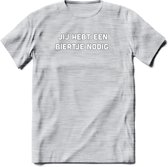 Jij hebt een biertje nodig Bier T-Shirt | Unisex Kleding | Dames - Heren Feest shirt | Drank | Grappig Verjaardag Cadeau tekst | - Licht Grijs - Gemaleerd - 3XL