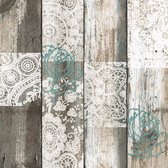 Raved Tafelkleed Houtlook Sierlijk Beige - 140 x 210 cm - PVC - Afwasbaar