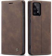 CaseMe - Hoesje geschikt voor Samsung Galaxy A33 5G - Wallet Book Case - Magneetsluiting - Donker Bruin