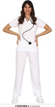 Guirca - Verpleegster & Masseuse Kostuum - Witte Verpleegster Kleding - Vrouw - wit / beige - Maat 42-44 - Carnavalskleding - Verkleedkleding