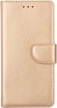 LuxeBass Hoesje geschikt voor Huawei Y7 2018 - Bookcase Goud - portemonnee hoesje - telefoonhoes - gsm hoes - telefoonhoesjes