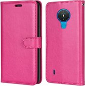 LuxeBass Boekhoesje geschikt voor Nokia 1.4 - Roze - telefoonhoes - gsm hoes - telefoonhoesjes