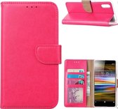 LuxeBass Hoesje geschikt voor Sony Xperia L3 - Bookcase Roze - portemonnee hoesje - bookcase - boekhoesje - book case - boek hoesje