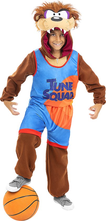 FUNIDELIA Taz Space Jam kostuum - Looney Tunes voor jongens Basketbal - jaar cm) - Bruin