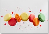 Akoestische panelen - Geluidsisolatie - Akoestische wandpanelen - Akoestisch schilderij AcousticBudget® - paneel met gekleurde macarons - design 126 - 60x40 - Wanddecoratie - woonk