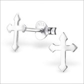 Aramat jewels ® - 925 sterling zilveren oorbellen kruisje