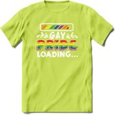 Gay Pride Loading T-Shirt | Grappig LHBTIQ+ / LGBTQ / Gay / Homo / Lesbi Cadeau Shirt | Dames - Heren - Unisex | Tshirt Kleding Kado | - Groen - M