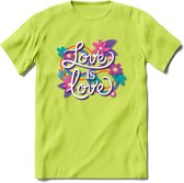 Love Is Love | Pride T-Shirt | Grappig LHBTIQ+ / LGBTQ / Gay / Homo / Lesbi Cadeau Shirt | Dames - Heren - Unisex | Tshirt Kleding Kado | - Groen - 3XL