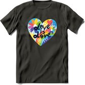 Love Is Love | Pride T-Shirt | Grappig LHBTIQ+ / LGBTQ / Gay / Homo / Lesbi Cadeau Shirt | Dames - Heren - Unisex | Tshirt Kleding Kado | - Donker Grijs - M