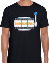 Fruitmachine boring/drunk / gokmachine saai/dronken fun t-shirt - zwart - heren - Feest outfit / kleding / shirt 2XL