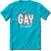 Gay | Pride T-Shirt | Grappig LHBTIQ+ / LGBTQ / Gay / Homo / Lesbi Cadeau Shirt | Dames - Heren - Unisex | Tshirt Kleding Kado | - Blauw - S