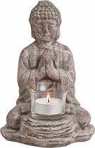 Redelijk Detecteerbaar zijn Boeddha beeldje theelichthouders/windlichten 19 cm - Waxinelicht houders  Boeddha beeldjes | bol.com