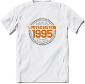 1995 Limited Edition Ring T-Shirt | Zilver - Goud | Grappig Verjaardag en Feest Cadeau Shirt | Dames - Heren - Unisex | Tshirt Kleding Kado | - Wit - S