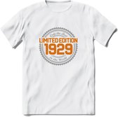 1929 Limited Edition Ring T-Shirt | Zilver - Goud | Grappig Verjaardag en Feest Cadeau Shirt | Dames - Heren - Unisex | Tshirt Kleding Kado | - Wit - XXL