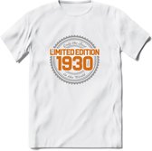 1930 Limited Edition Ring T-Shirt | Zilver - Goud | Grappig Verjaardag en Feest Cadeau Shirt | Dames - Heren - Unisex | Tshirt Kleding Kado | - Wit - M