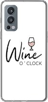 Geschikt voor OnePlus Nord 2 5G hoesje - Wine o 'clock - Spreuken - Quotes - Wijn - Siliconen Telefoonhoesje