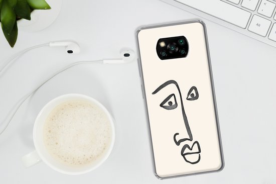 Coque Xiaomi Poco X3 NFC - Visage - Yeux - Line au Art - Siliconen